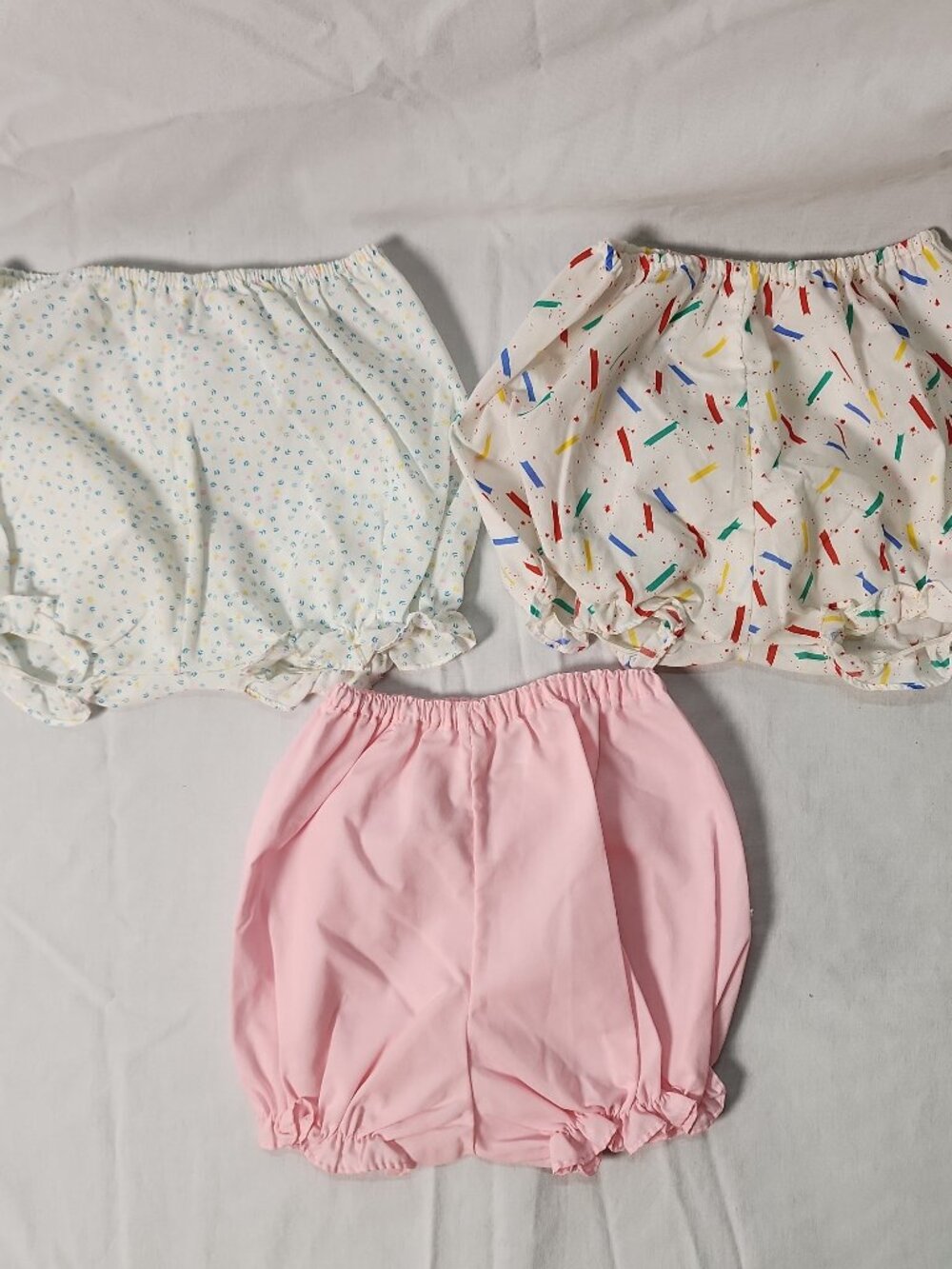 Handmade Baby Bloomers Lot 3 Confetti‎ Sprinkle Pastel Pink 6-12M Diaper Cover